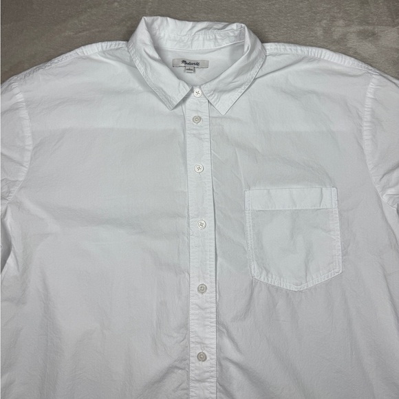 Madewell Women’s White Signature Poplin Short-Sleeve Button-Down Shirt Large - Picture 6 of 16
